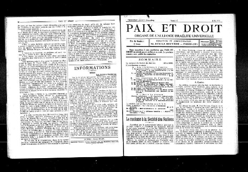 Paix et Droit.  (01/06/1933)
